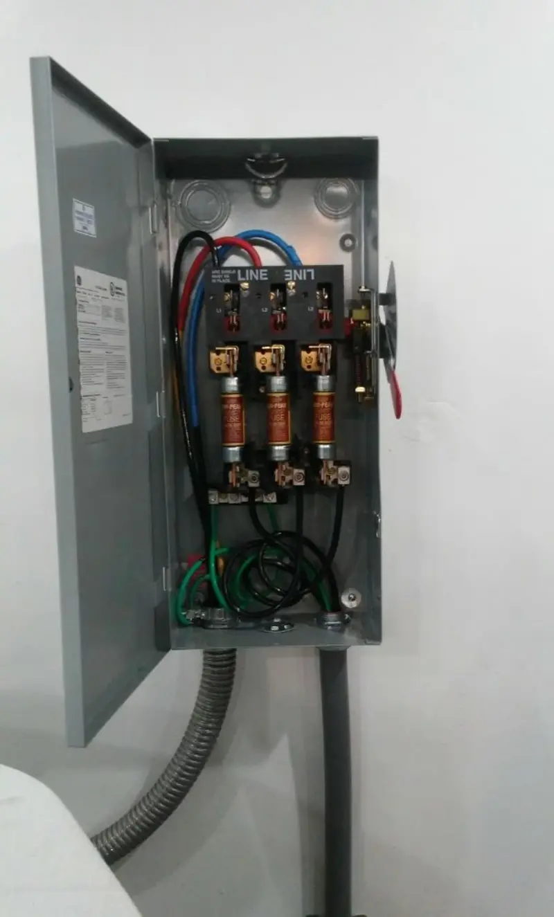 Three-phase disconnect switch installed for Electrical Wiring & Rewiring in Falls Church